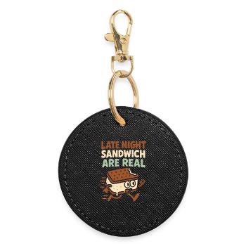 Eis-sandwich-liebhaber Sommerdessert - Runder Schlüsselanhänger - Schwarz - Vorne