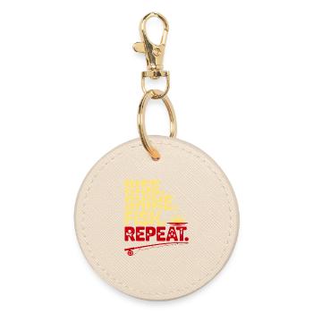 Rise Shine Fish Repeat - Round Keyring - oyster - Front