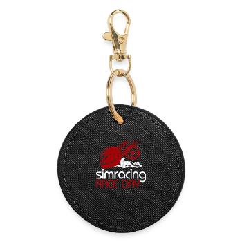 Logo du jour de la course Sim Racing - Porte-clés rond - noir - Devant