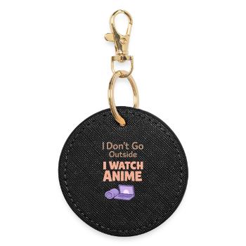 Anime-hausmensch Cuddly Weeb - Round Keyring - black - Front