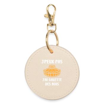 Humor galette des rois - Round Keyring - oyster - Front