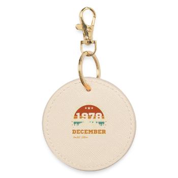 December 1978 Vintage Birthday Gift - Round Keyring - oyster - Front