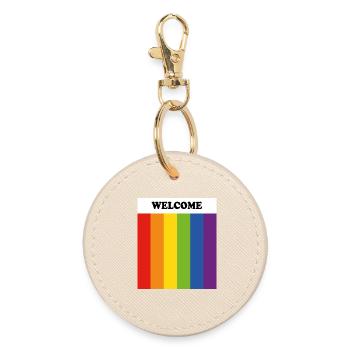 LGBT Bienvenue Rainbow Gay Safe Space Pride Ally - Porte-clés rond - huître - Devant