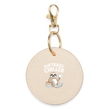 Order Chiller Order Chiller Office Sloth - Round Keyring - oyster - Front