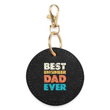 Best Dad Ever Color Block - Round Keyring - black - Front