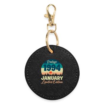 Anniversaire Janvier 1994 Cadeau Vintage Limited - Porte-clés rond - noir - Devant