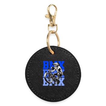 BMX Freestyle Sport Art - Porte-clés rond - noir - Devant