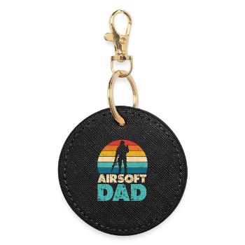 Airsoft Dad Retro Sunset Silhouette - Porte-clés rond - noir - Devant