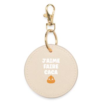 Poo - Round Keyring - oyster - Front