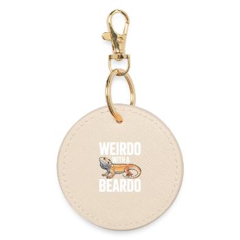 Un Drôle avec un Beardo - Porte-clés rond - huître - Devant