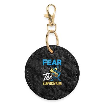 Vintage Euphonium Player - Round Keyring - black - Front
