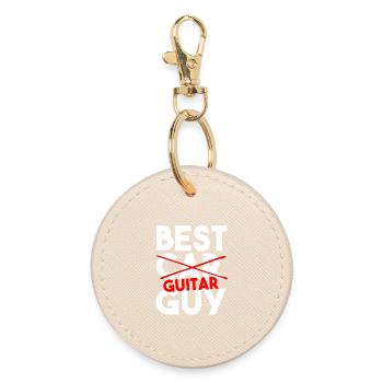 Best Guitar Guy Ever Musician Band Guitar Player  - Round Keyring - oyster - Front