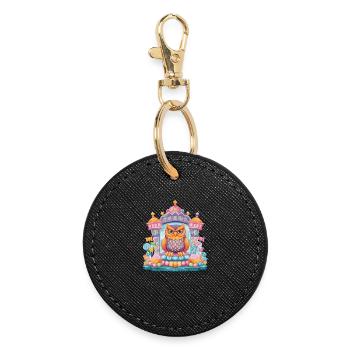 Sugar King Owl Throne - Round Keyring - black - Front