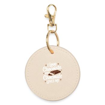 chocolate - Round Keyring - oyster - Front
