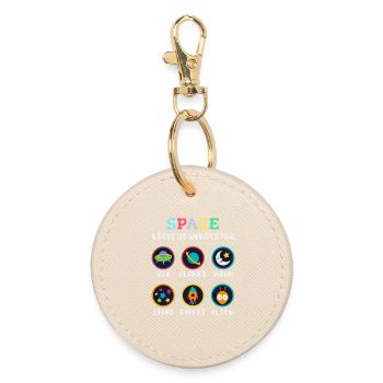 Space arouses curiosity - Round Keyring - oyster - Front
