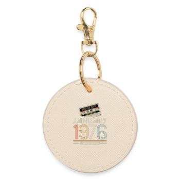 Legendary since January 1976, Retro, Birthday - Round Keyring - oyster - Front