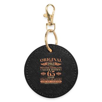 1961 Vintage Born Legend 65th Birthday - Round Keyring - black - Front