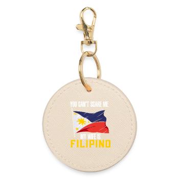 Filipino Pride Philippines National Flag Art - Round Keyring - oyster - Front