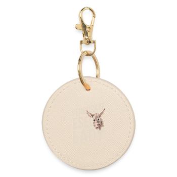 Crazy Donkey Lady Funny Donkey Saying - Round Keyring - oyster - Front