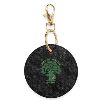 Les arbres adorent vraiment mes disques disc golf disque drôle - Porte-clés rond - noir - Devant