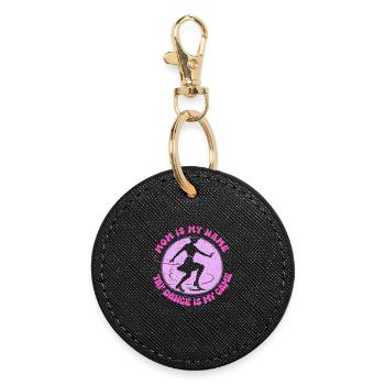 Mère danseuse de claquettes - Porte-clés rond - noir - Devant