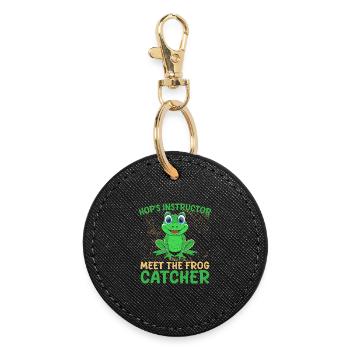 Frog Catcher Hop´s Instructor Frog - Runder Schlüsselanhänger - Schwarz - Vorne