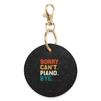 Désolé, je ne peux pas piano, au revoir, faute de frappe colorée - Porte-clés rond - noir - Devant
