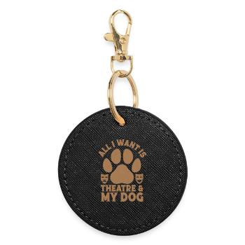 Théâtre musical : tout ce que je veux : mon chien & cadeau de théâtre - Porte-clés rond - noir - Devant