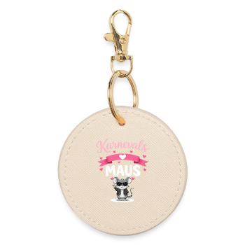 Karnevalsmaus Köln Damen Pink Alaaf Fasching - Runder Schlüsselanhänger - Auster - Vorne