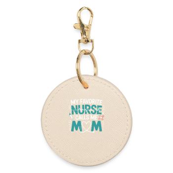Nurse Mom Heart Design - Round Keyring - oyster - Front
