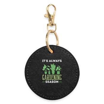 Gardening Season Funny Plant Lover Gardener - Round Keyring - black - Front
