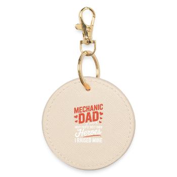 Mechanic Dad Heroes I Raised Mine Papa - Runder Schlüsselanhänger - Auster - Vorne