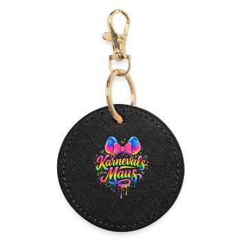 Carnival Mouse Costume Funny Carnival Party - Round Keyring - black - Front