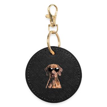 Vizsla - Runder Schlüsselanhänger - Schwarz - Vorne