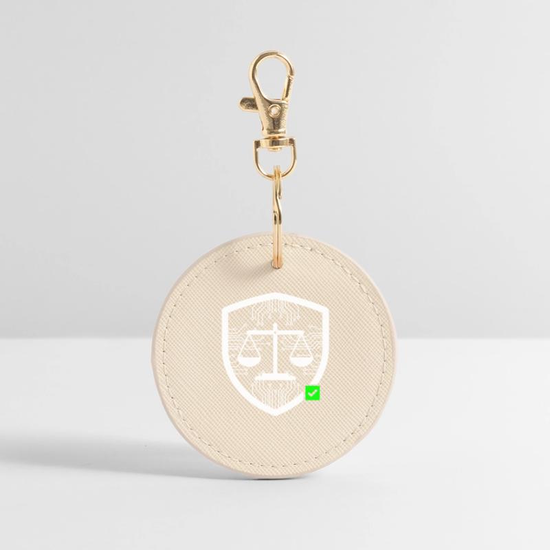 Cyber Security Shield Libra Tech Vector Round Keyring