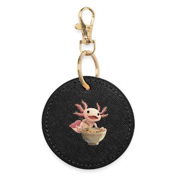 Nouilles ramen aux axolotls - Porte-clés rond - noir - Devant