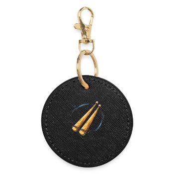 Drumsticks Graphic - Round Keyring - black - Front