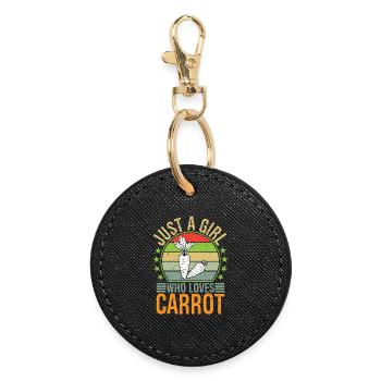 Just A Girl Who Loves Carrot Cute Carrot Lover - Round Keyring - black - Front