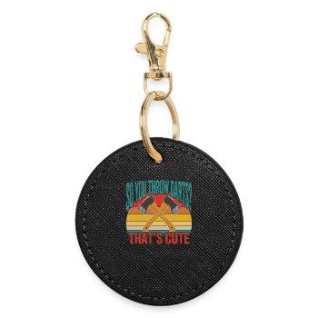 So You Throw Darts That's Cute - Round Keyring - black - Front