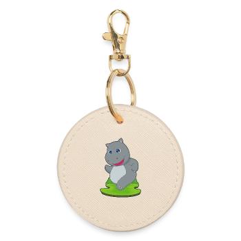 Hippopotame Jogger Jogging Sports - Porte-clés rond - huître - Devant
