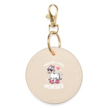 Paroles de chevaux Cadeau amusant de cheval - Porte-clés rond - huître - Devant