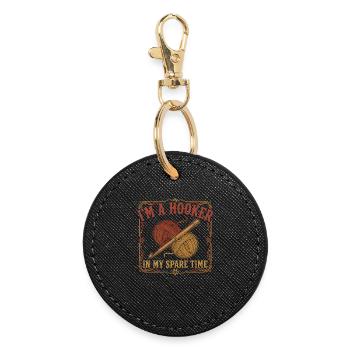 Funny Crochet Lover Im A In My Spare Time - Round Keyring - black - Front