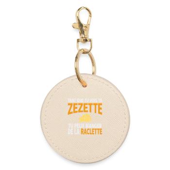 Humour raclette tant que tu vois ta zezette - Porte-clés rond - huître - Devant