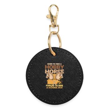 Hobby Horse Schulbus - Runder Schlüsselanhänger - Schwarz - Vorne