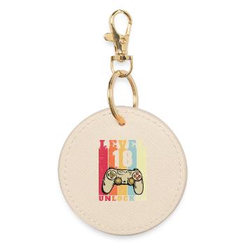 Level 18 Birthday 18 Years Old - Round Keyring - oyster - Front