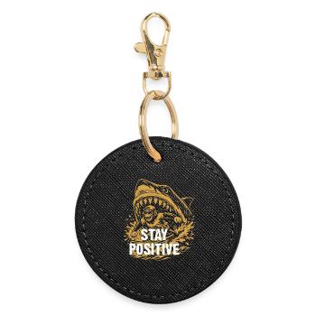 Reste positif, éclaboussure de requin - Porte-clés rond - noir - Devant