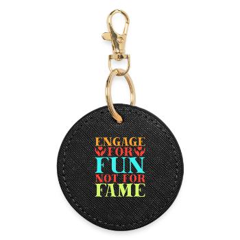 Social Worker Quote Fun Not For Fame Social Work - Round Keyring - black - Front