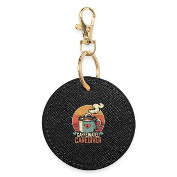 Nurse, geriatric care - Round Keyring - black - Front