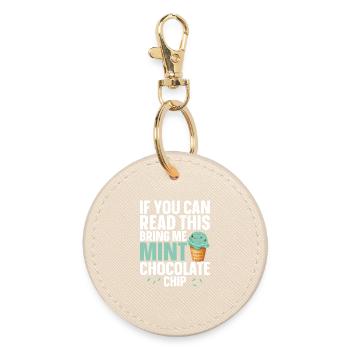 Mint Cream Lover Dessert Fresh Mint Chocolate - Round Keyring - oyster - Front