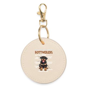 Hund Rottweiler T Hundehalter Geschenk - Runder Schlüsselanhänger - Auster - Vorne